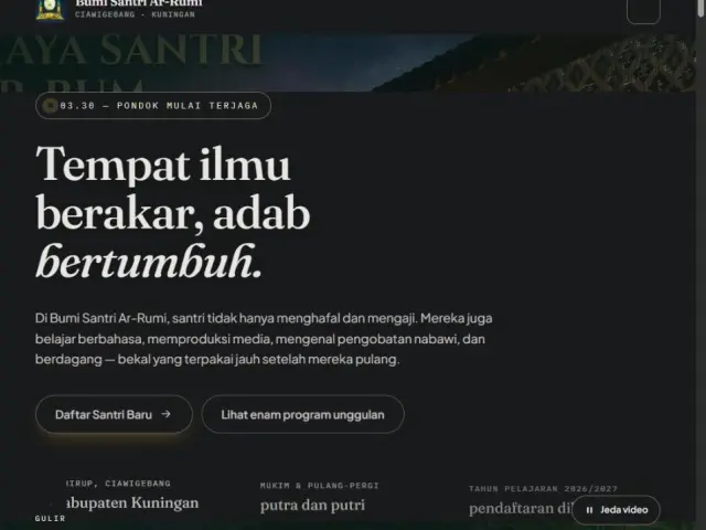 Pembuatan Website Pondok Pesantren Bumi Santri Ar Rumi